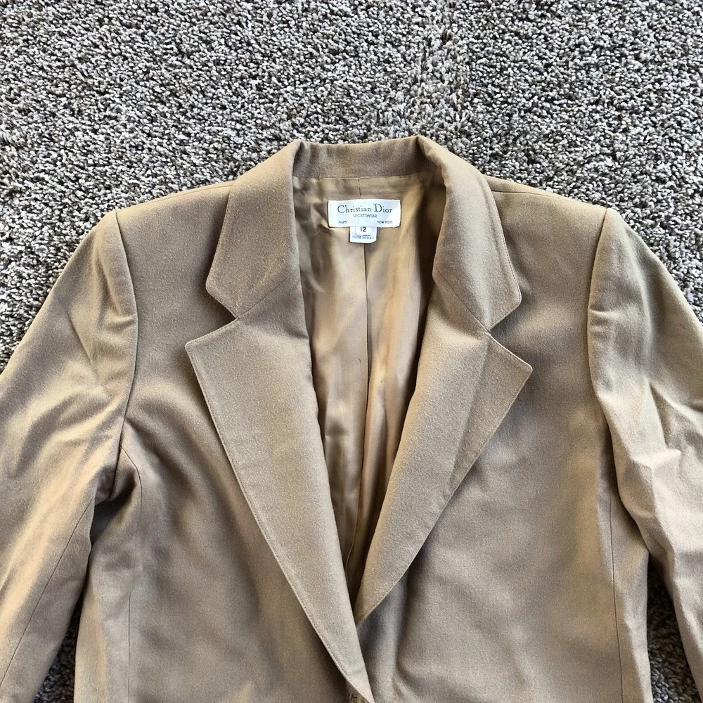 Vintage Christian Dior Sportswear Single Breasted Wool Blazer Womens Size 12
